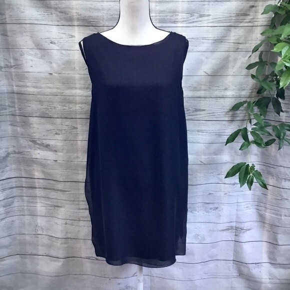 Vivienne Tam Black Sheer Overlay Dress Pockets S - Picture 3 of 7